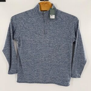 GenTeal Claiborne Quarter-Zip Pullover Mens M True Blue‎ Heather Space Dye NEW